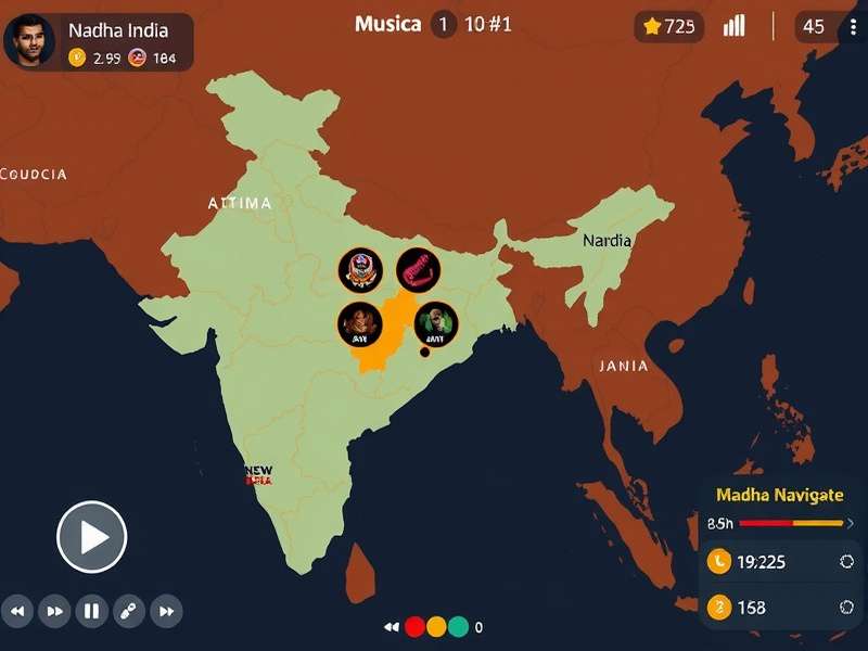 Nadha Navigate gameplay screenshot showing musical interface